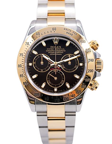 rolex daytona 2 tone black dial|rolex daytona price euro.